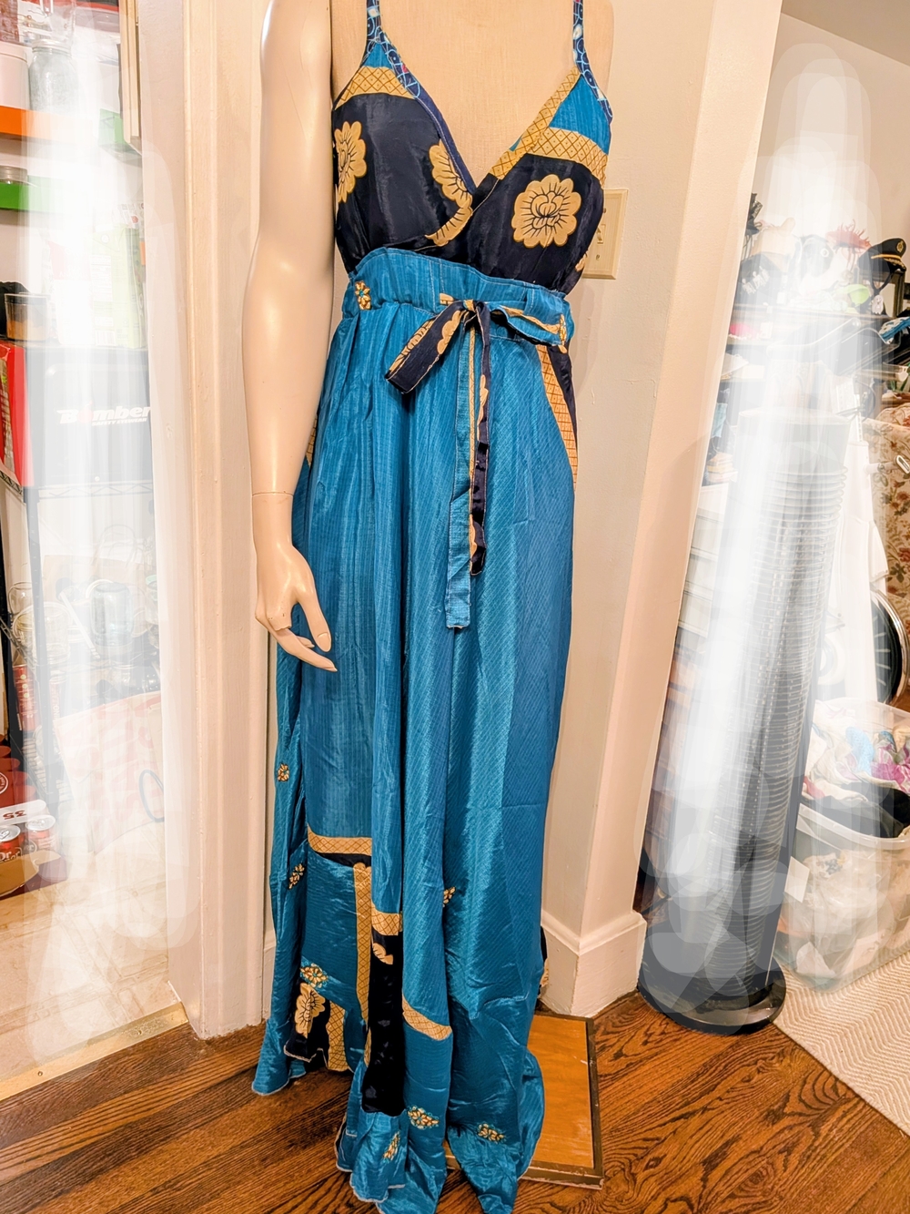Embroidered Saree Fabric Maxi Dress